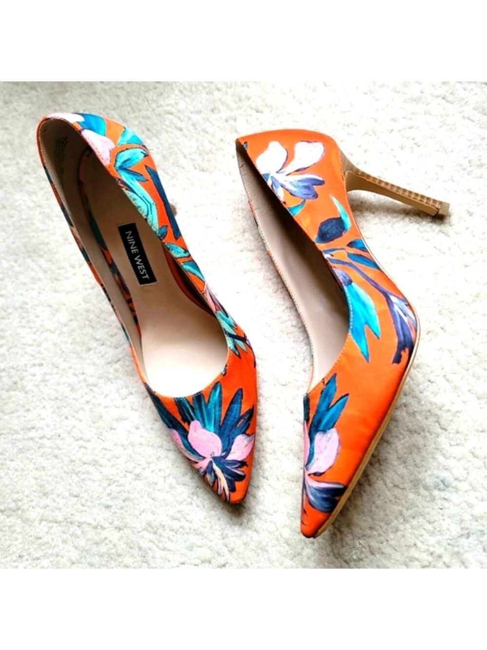 Nine West Moyen Women's Pointed Toe Floral Pumps Size 6 M